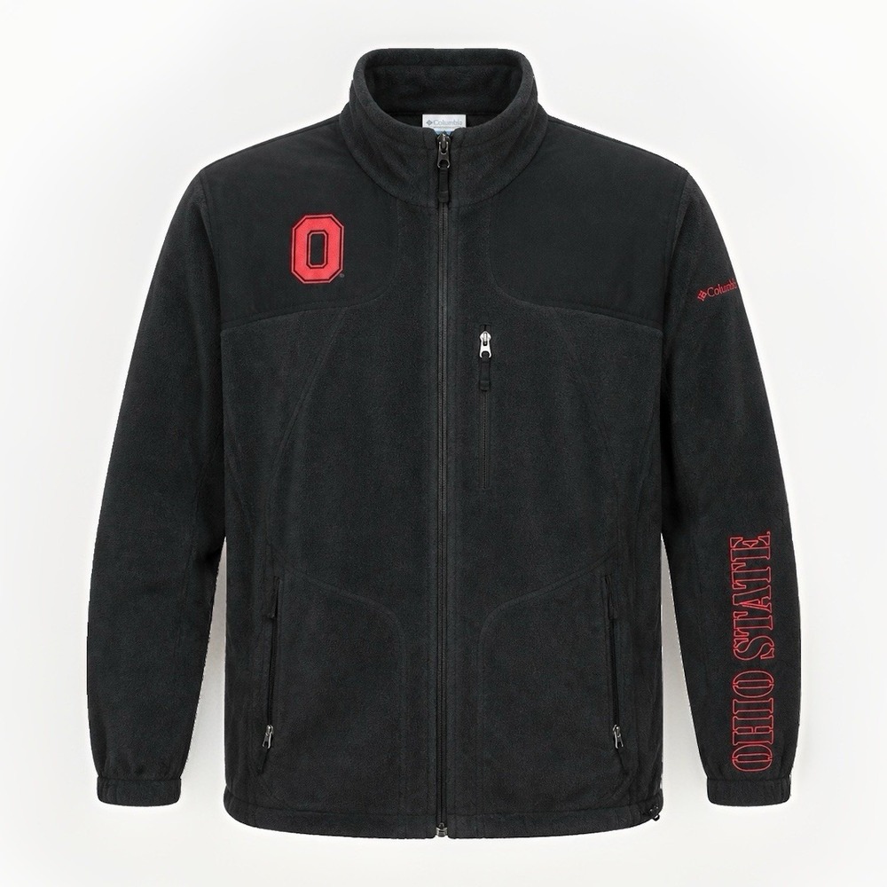 Ohio State Buckeyes Full Zip Fleece Jacket Men's XL Spellout